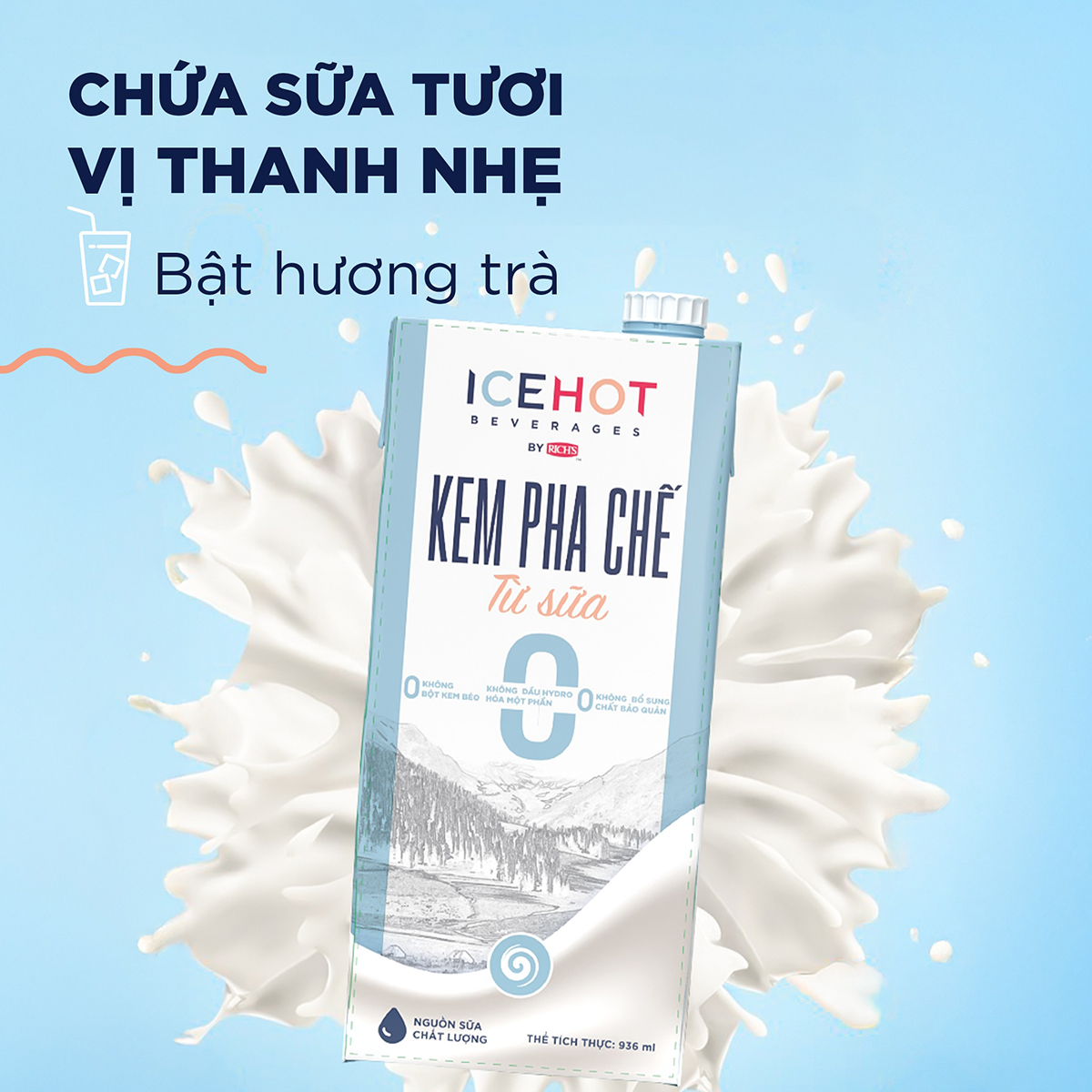 Kem Pha Chế Từ Sữa ICEHOT (Raw Milktea Base)