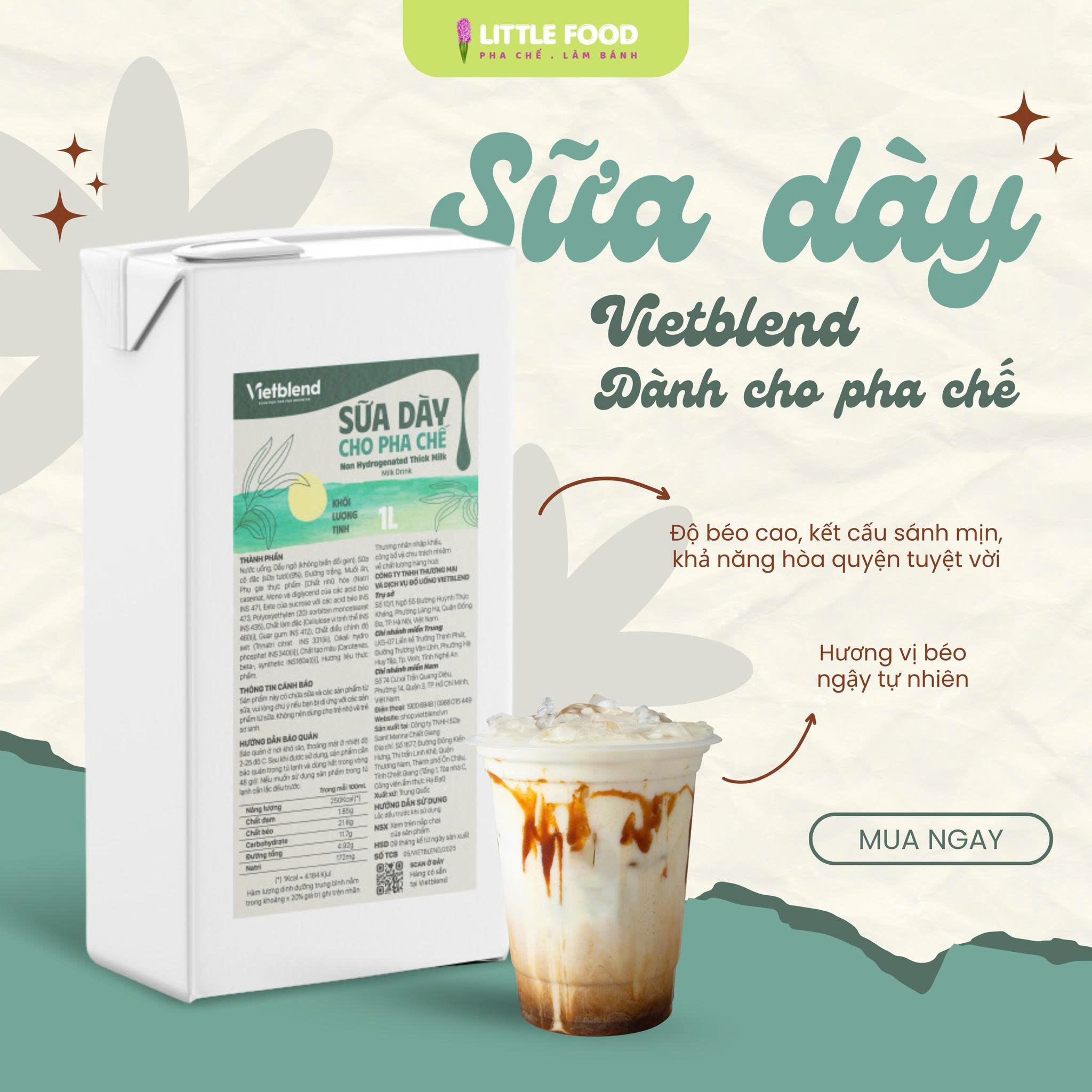 Sữa dày dùng cho pha chế Vietblend - 1L
